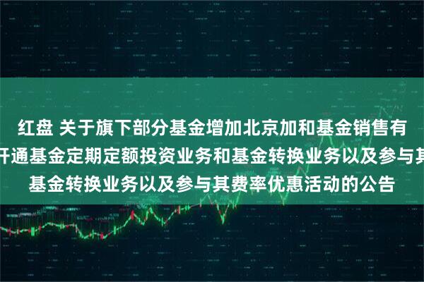 红盘 关于旗下部分基金增加北京加和基金销售有限公司为销售机构并开通基金定期定额投资业务和基金转换业务以及参与其费率优惠活动的公告